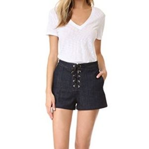 Rag & Bone Lace Up Jean Shorts in Resin